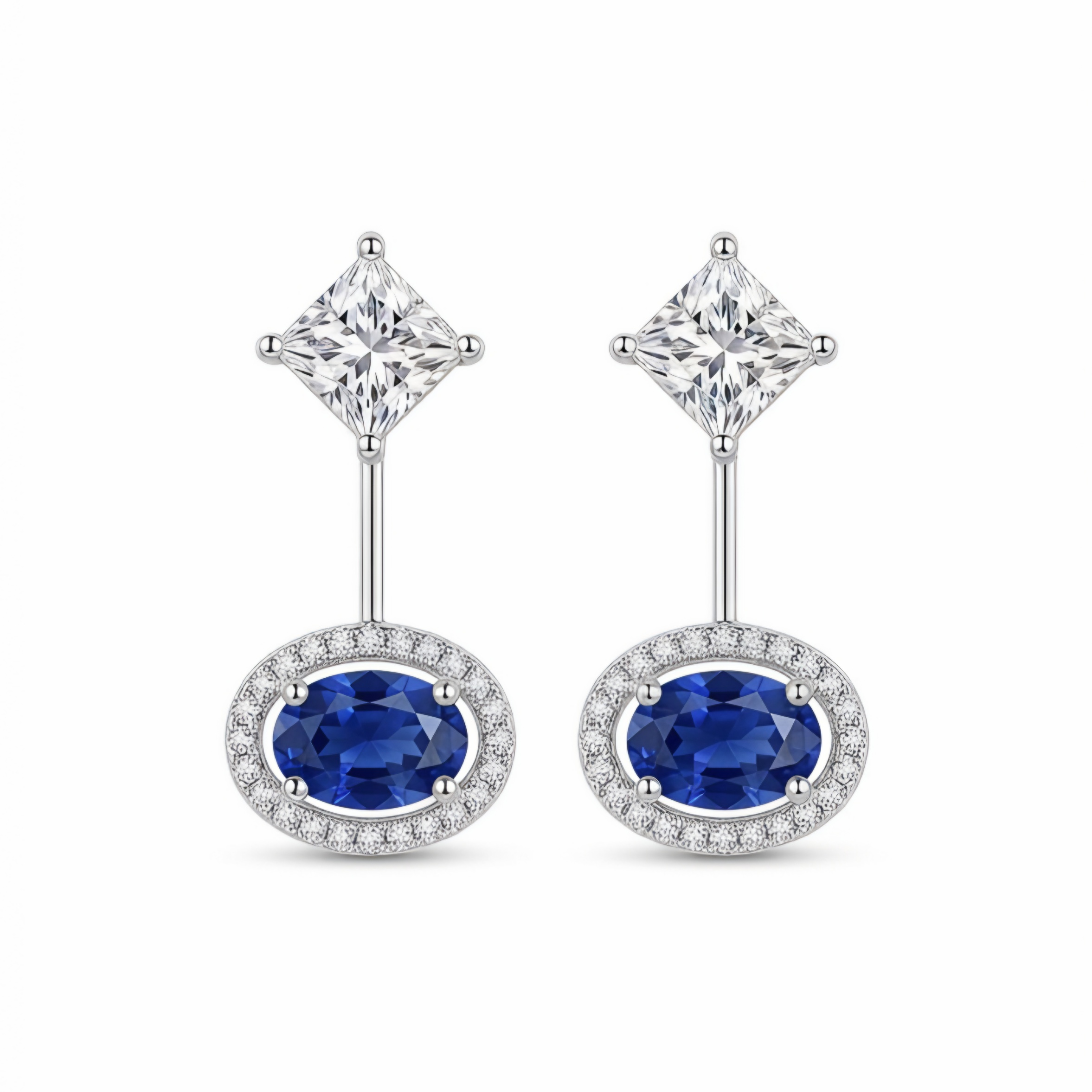 Royal Double-Halo Ear Jacket Earrings