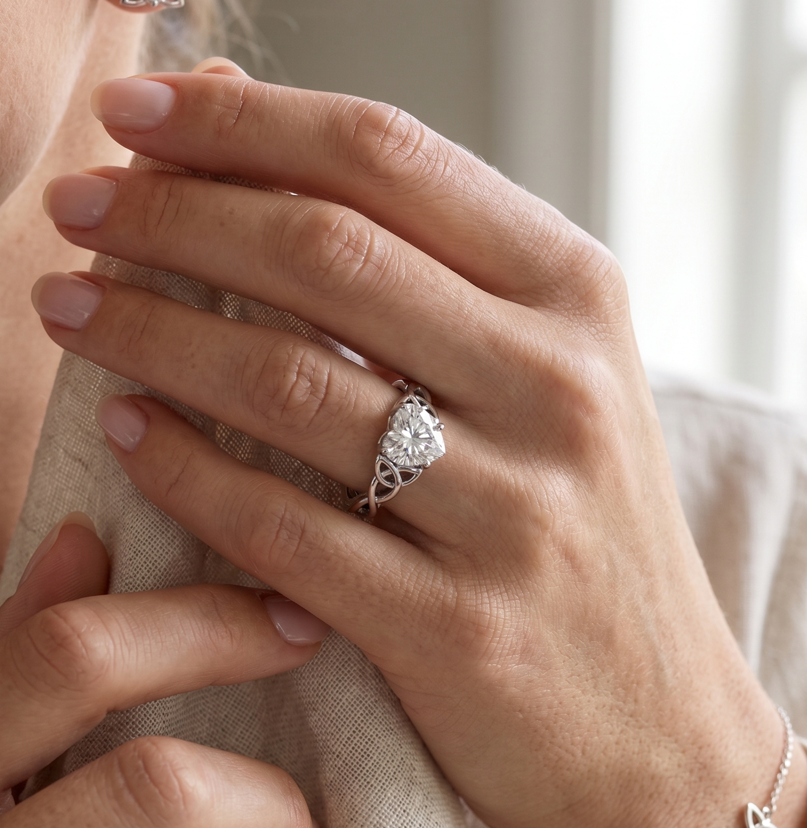 Serene Silver Heart Ring
