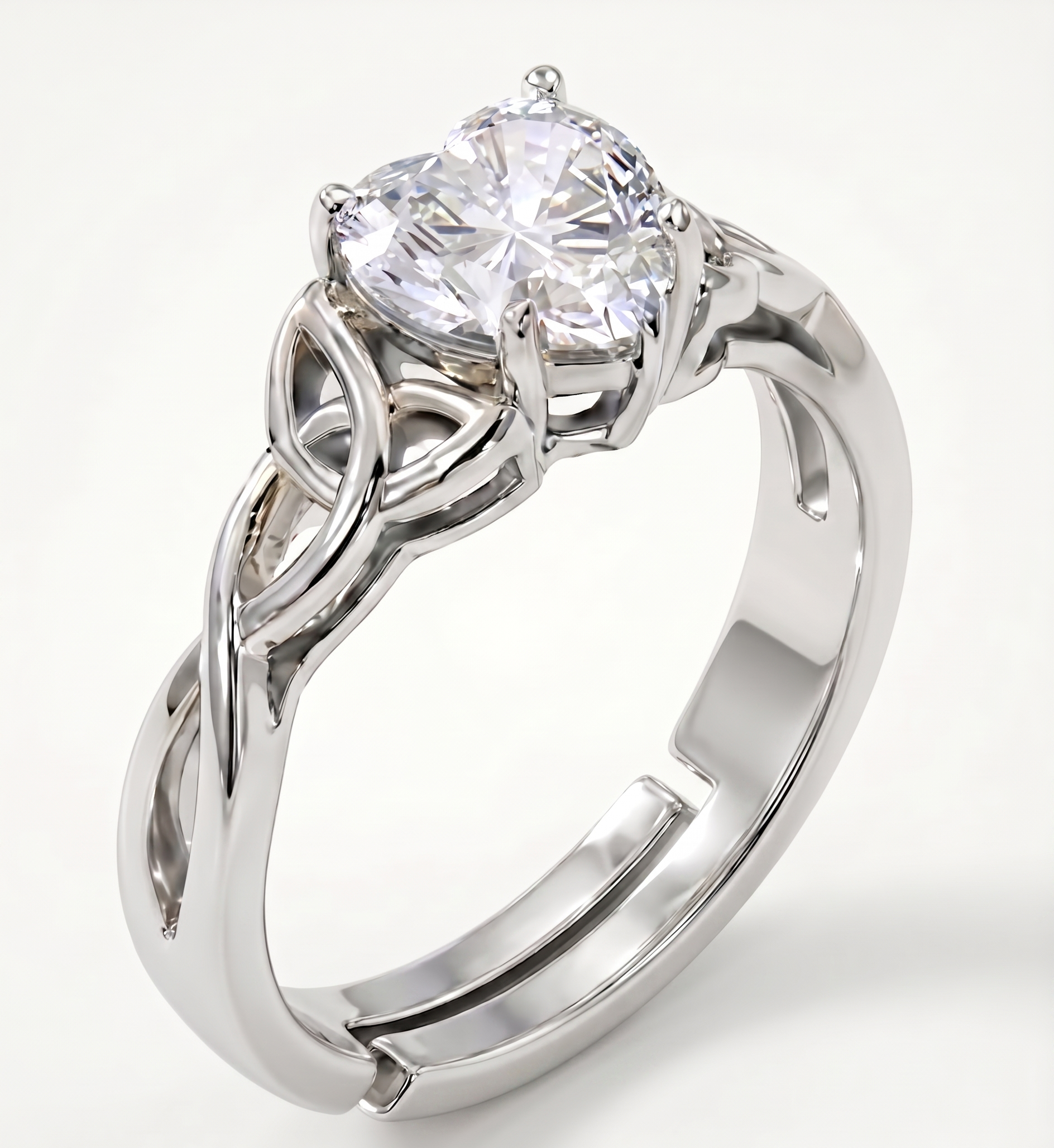 Serene Silver Heart Ring