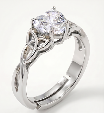 Serene Silver Heart Ring