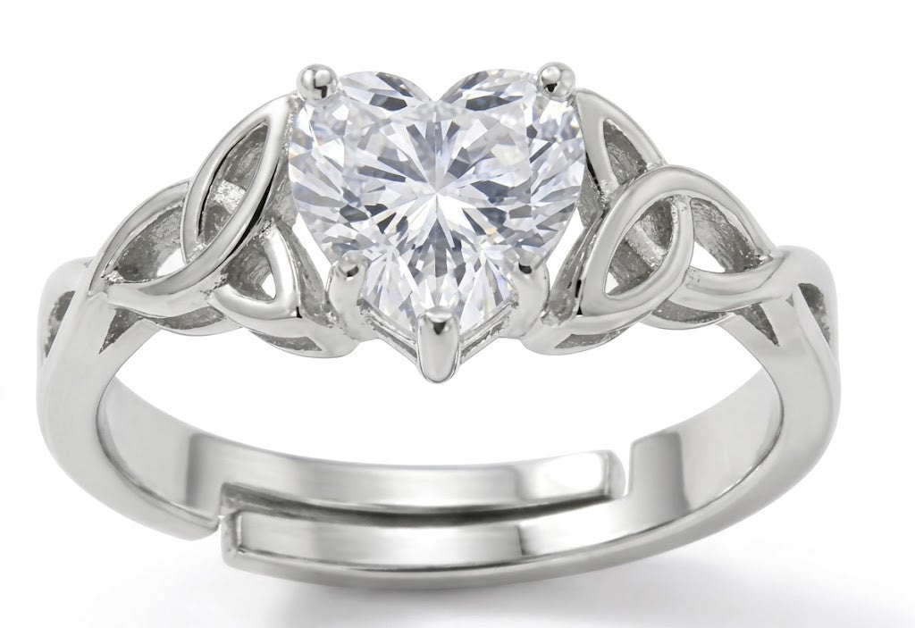 Serene Silver Heart Ring