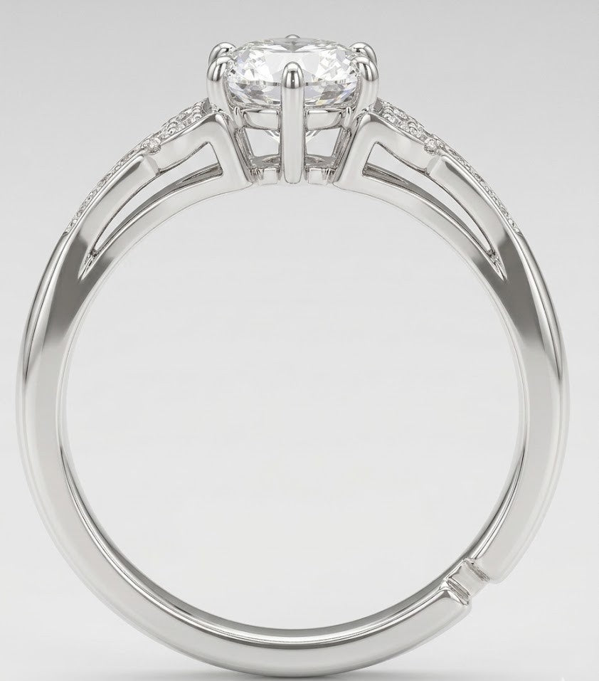Serene Silver Heart Ring