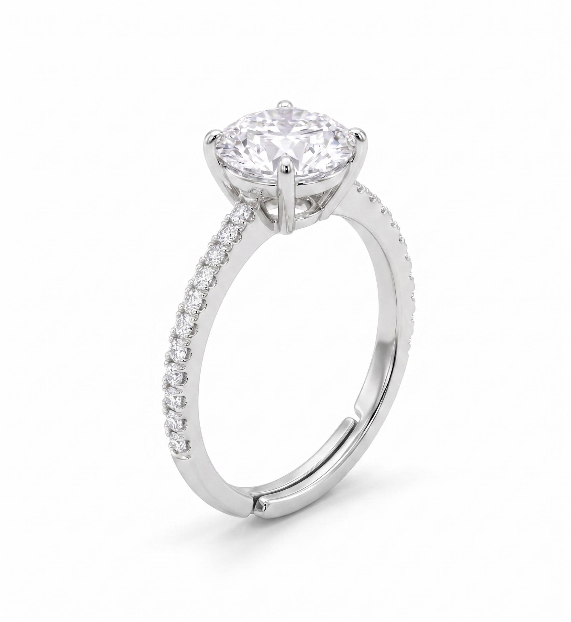 Silver Round Radiance Ring