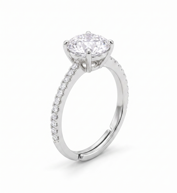 Silver Round Radiance Ring