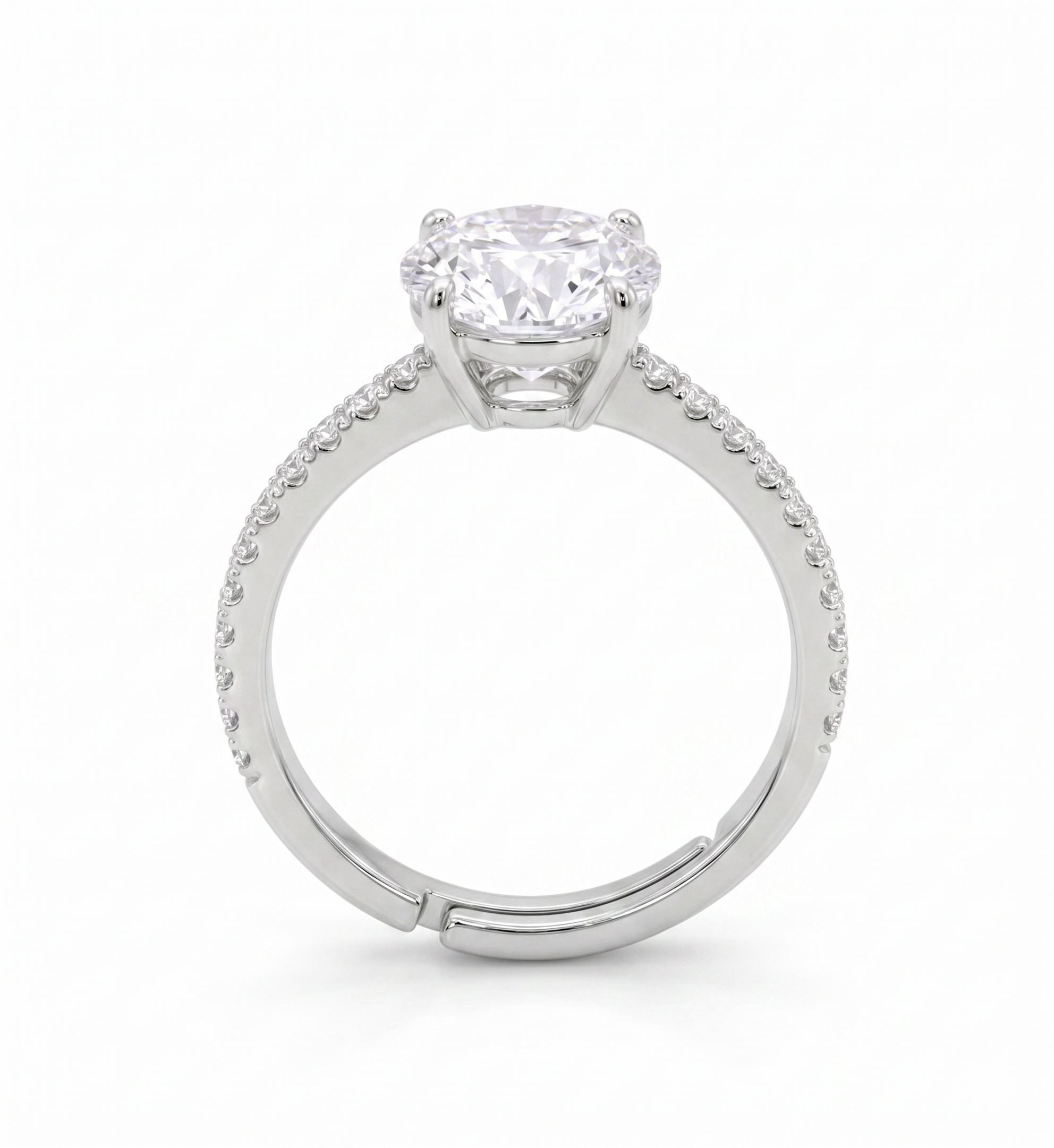 Silver Round Radiance Ring