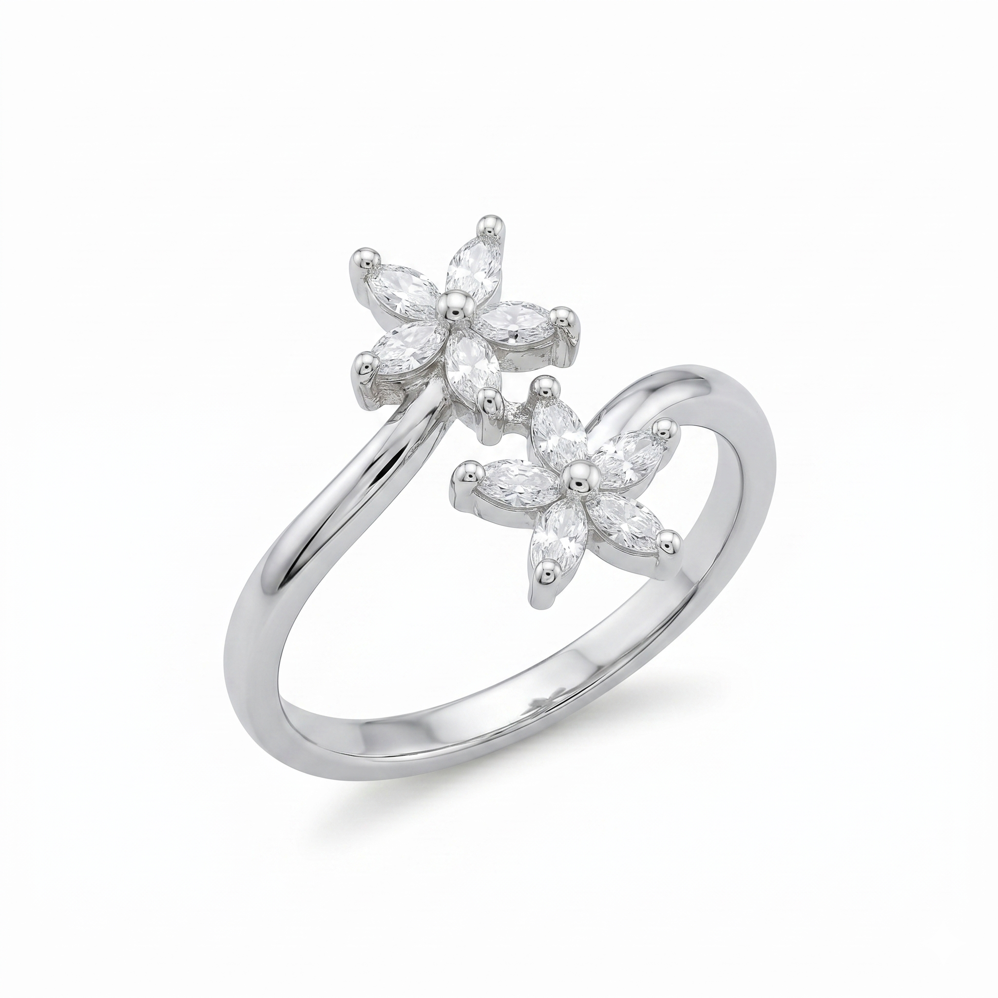 Silver Marquise Bloom Ring