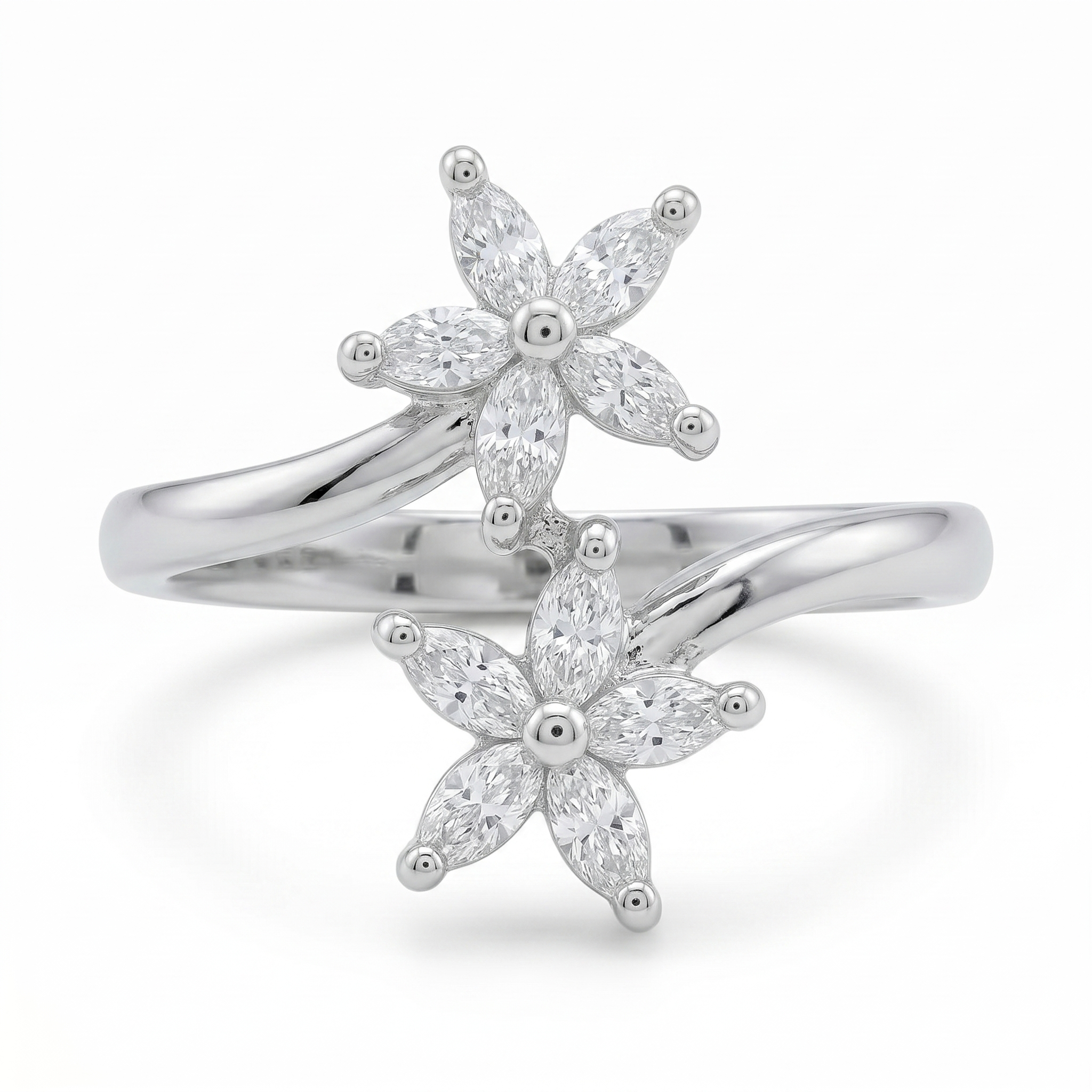 Silver Marquise Bloom Ring