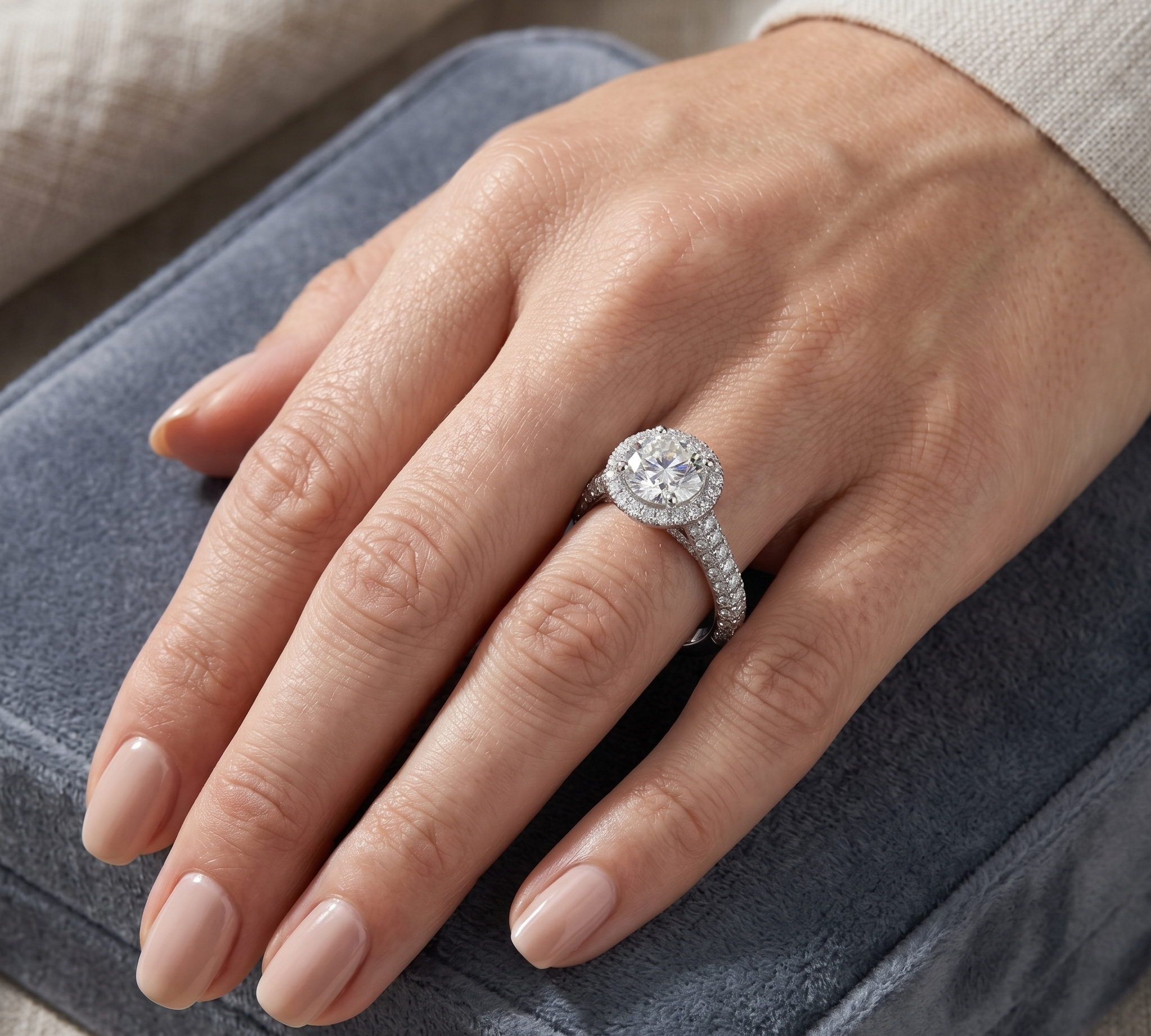 Silver Round Zenith Ring