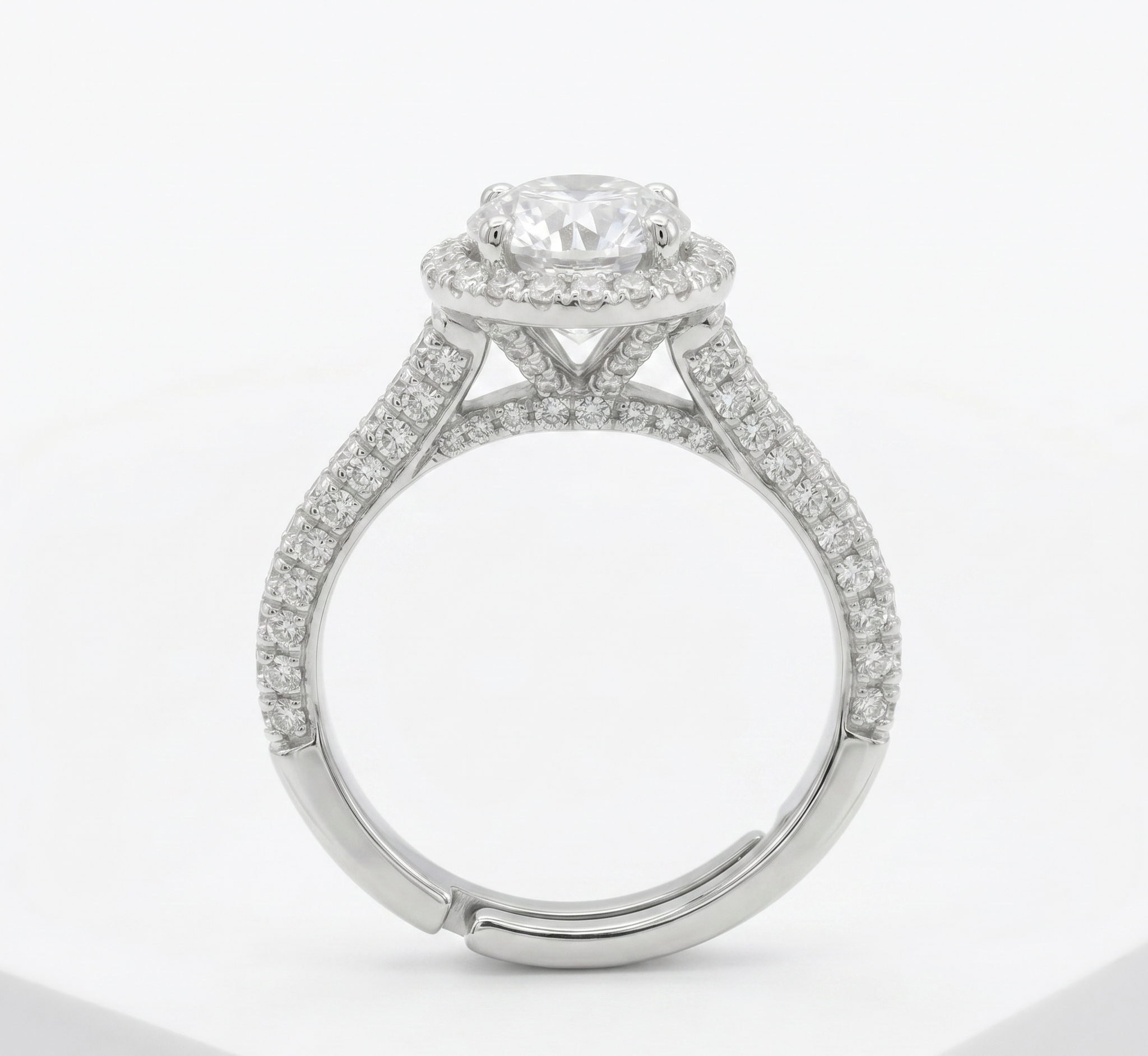 Silver Round Zenith Ring