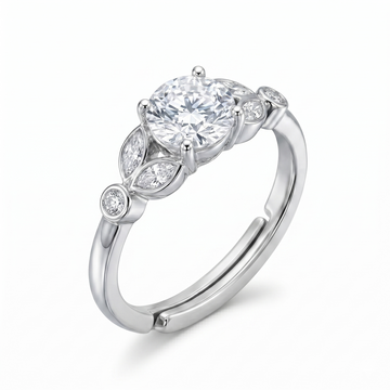Silver Round Flora Trio Ring