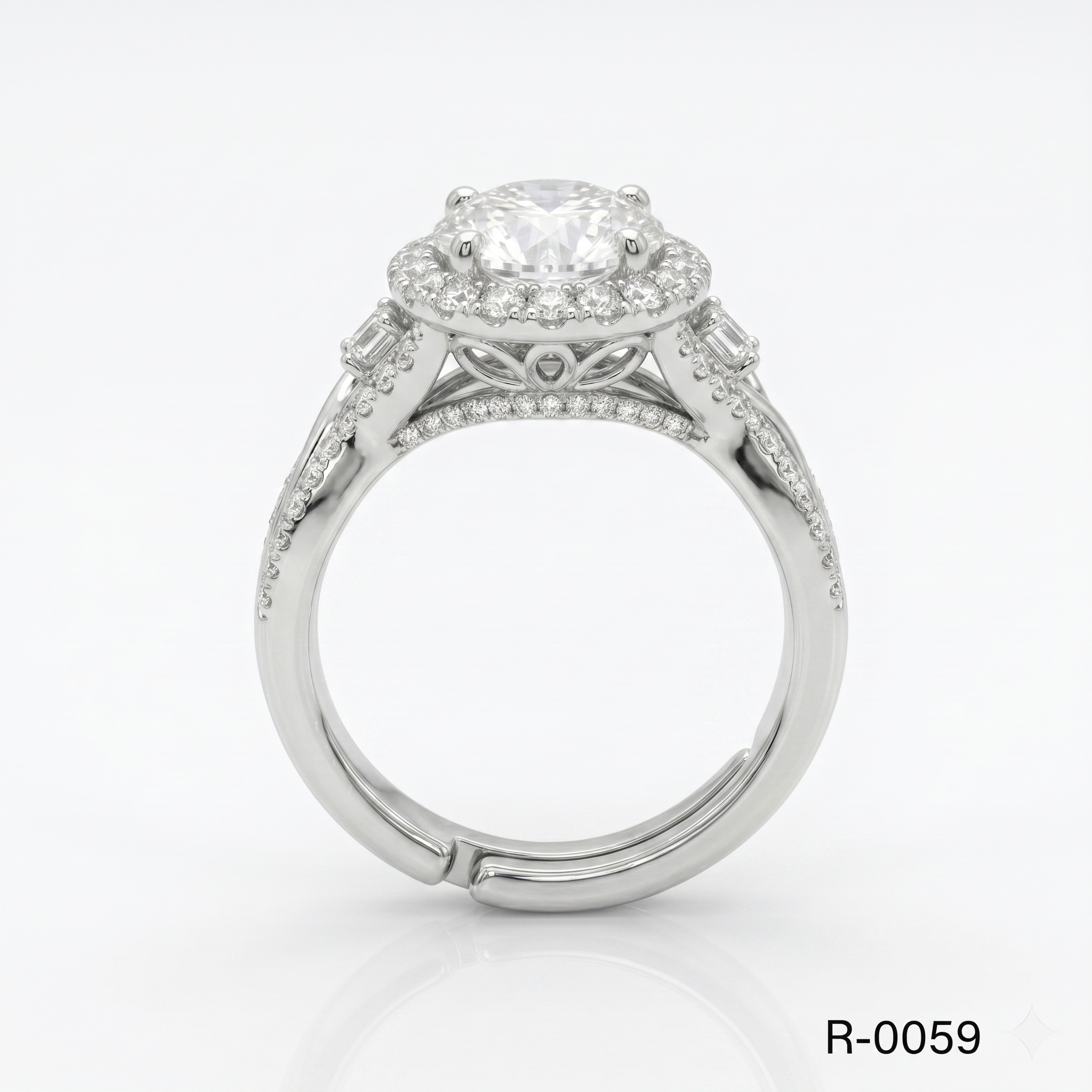Silver Round Entwined Path Ring