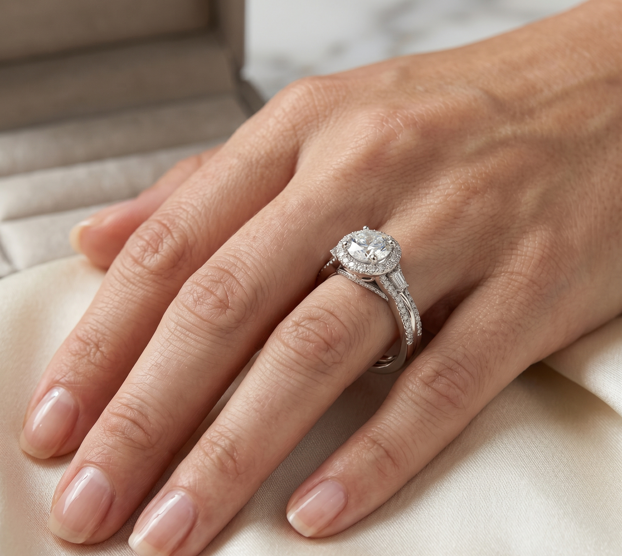 Silver Round Entwined Path Ring