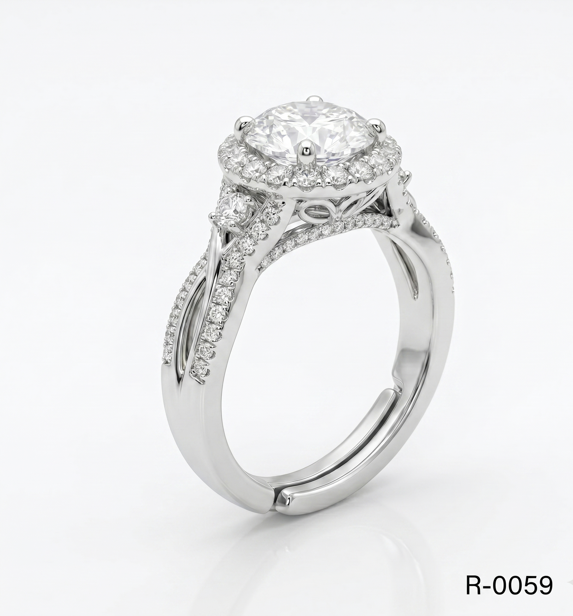 Silver Round Entwined Path Ring