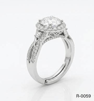 Silver Round Entwined Path Ring