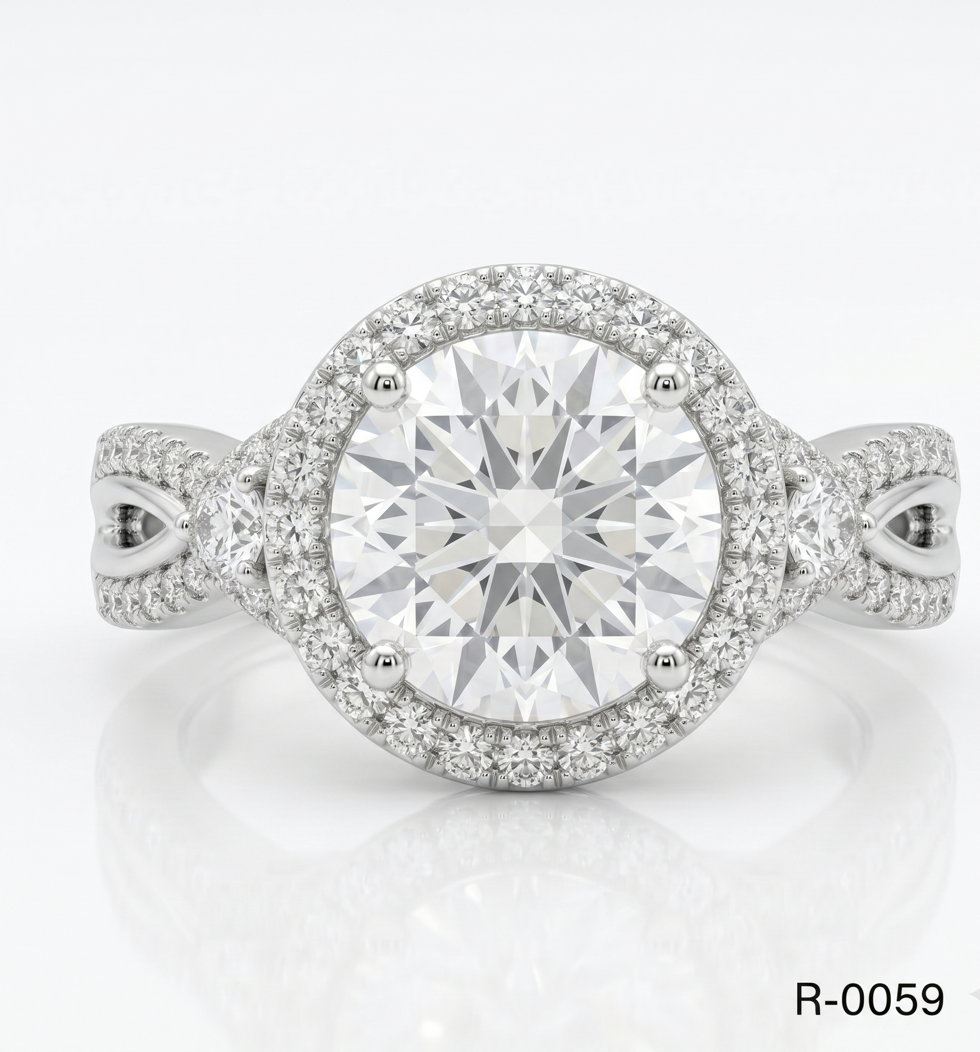 Silver Round Entwined Path Ring