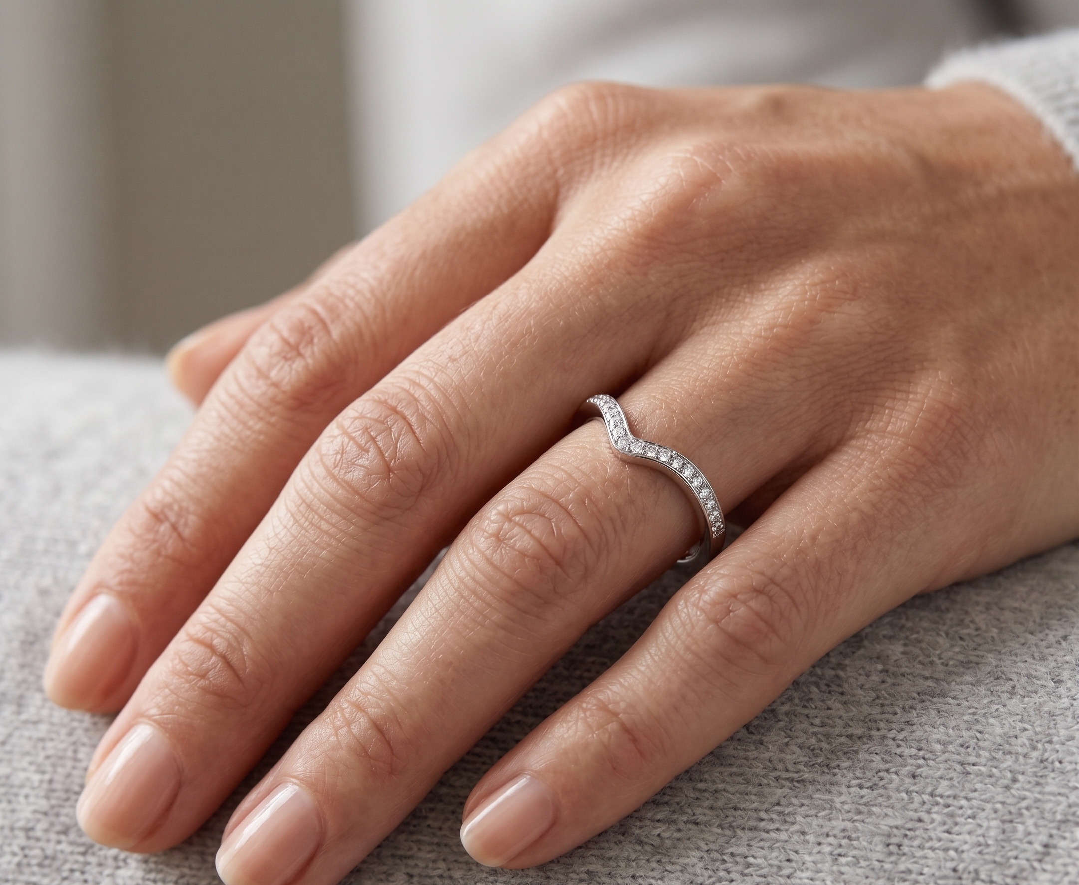 Silver Soft Chevron Ring