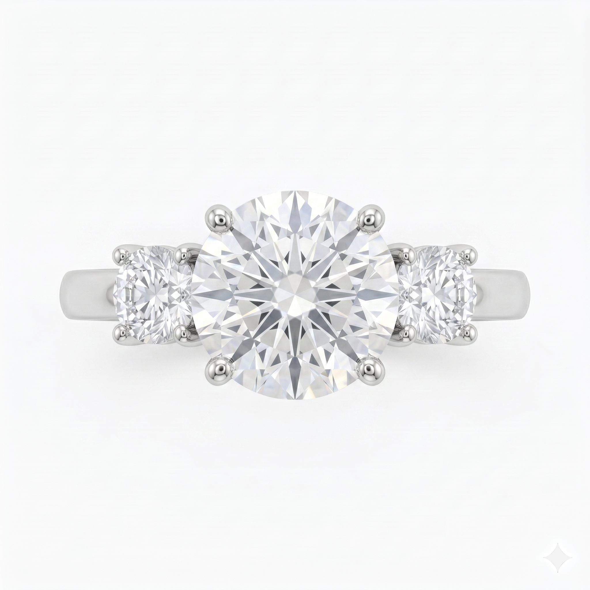 Silver Round Milestone Trinity Ring