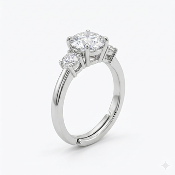 Silver Round Milestone Trinity Ring