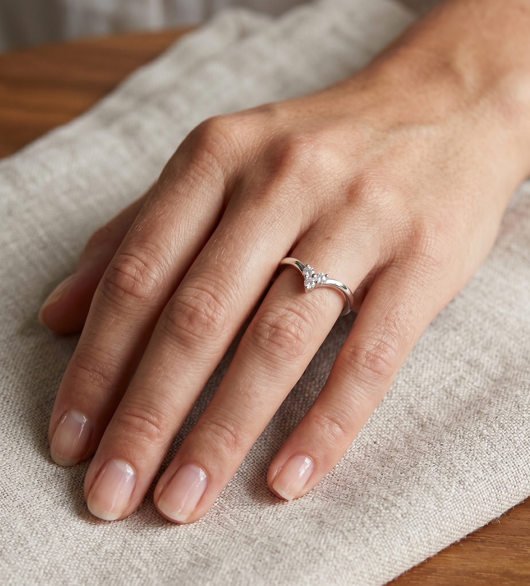 Silver Chevron Perspective Ring