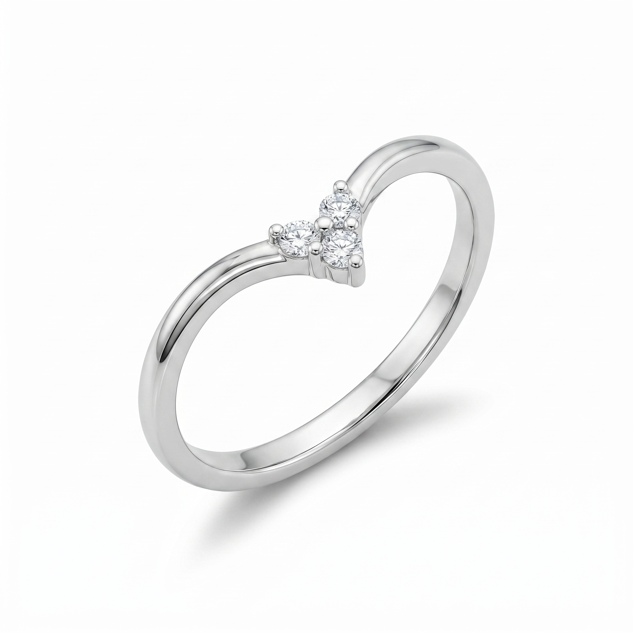 Silver Chevron Perspective Ring