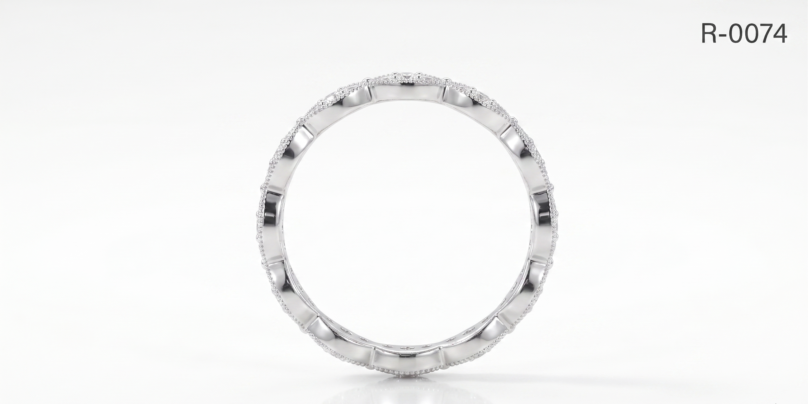 Silver Petal Eternity Ring