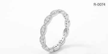 Silver Petal Eternity Ring