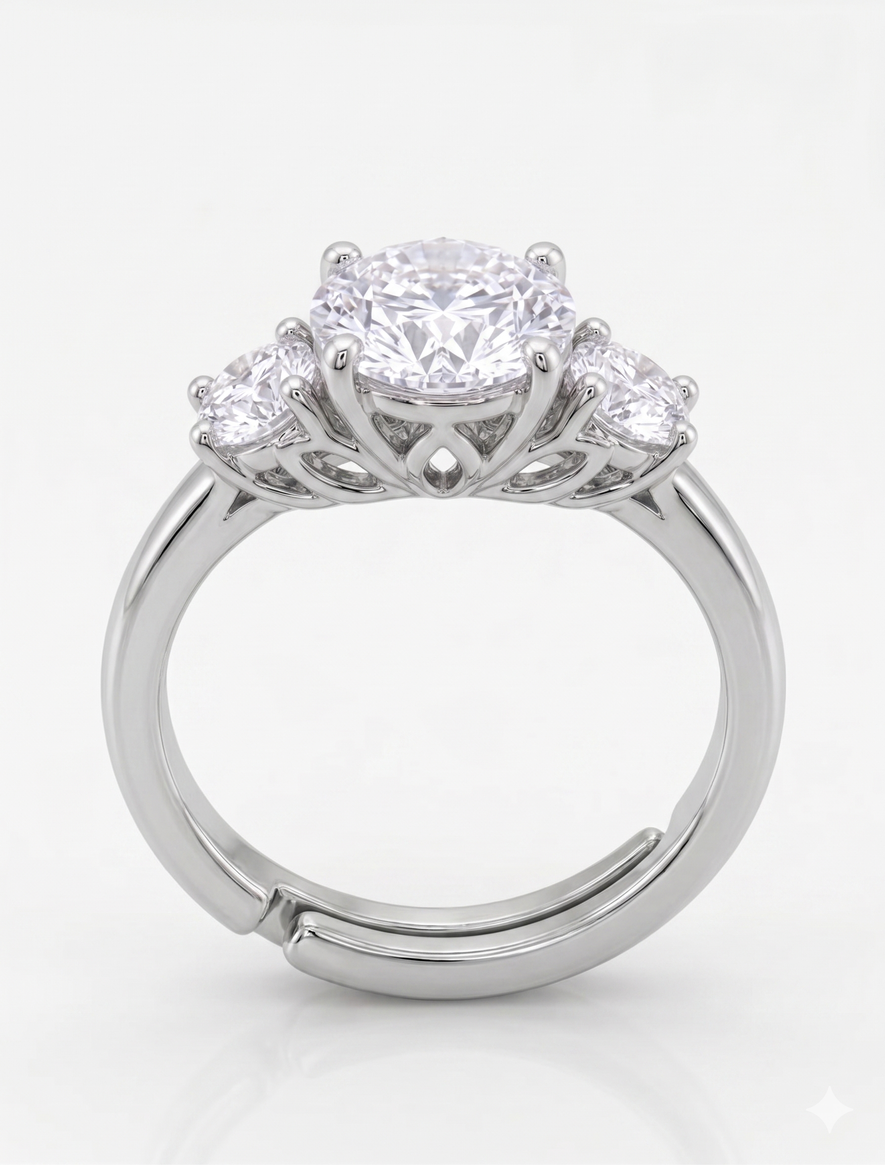 Silver Clarity Trio Ring