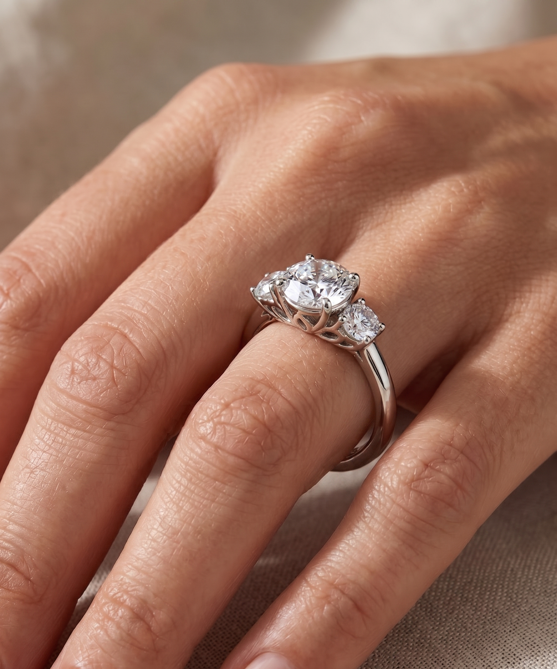 Silver Clarity Trio Ring