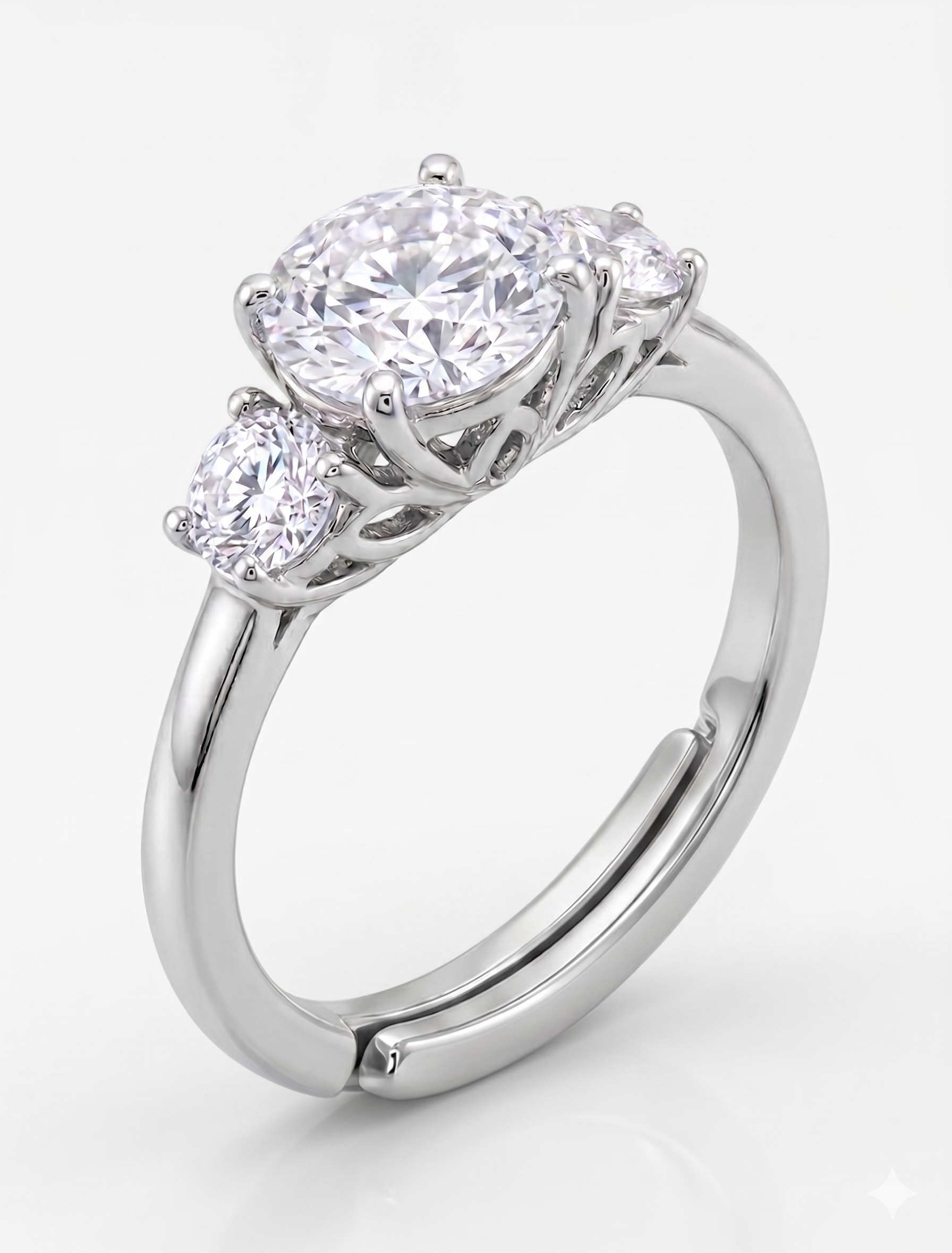 Silver Clarity Trio Ring