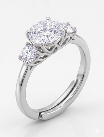 Silver Clarity Trio Ring