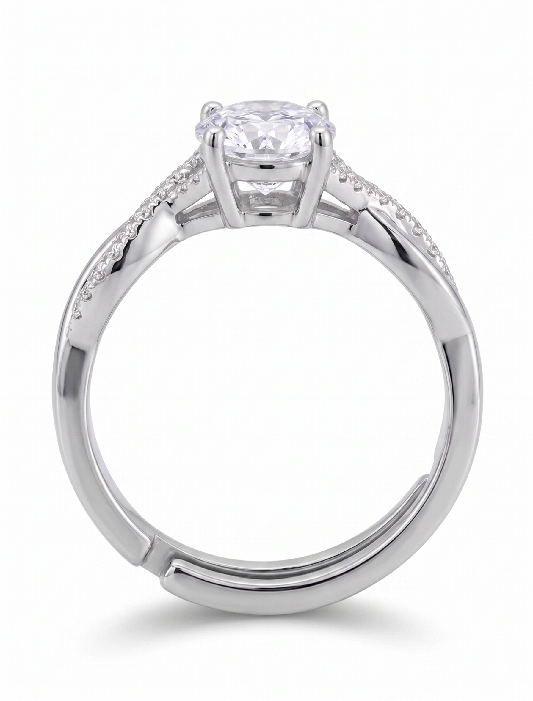 Silver Round Entwine Ring