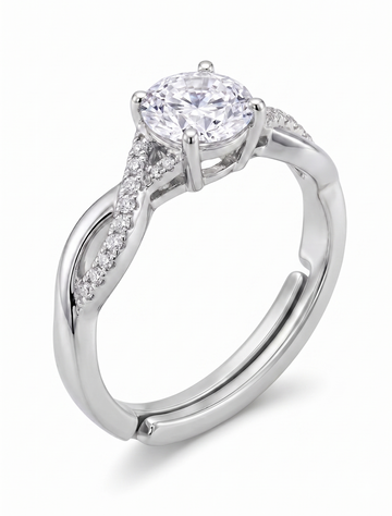 Silver Round Entwine Ring