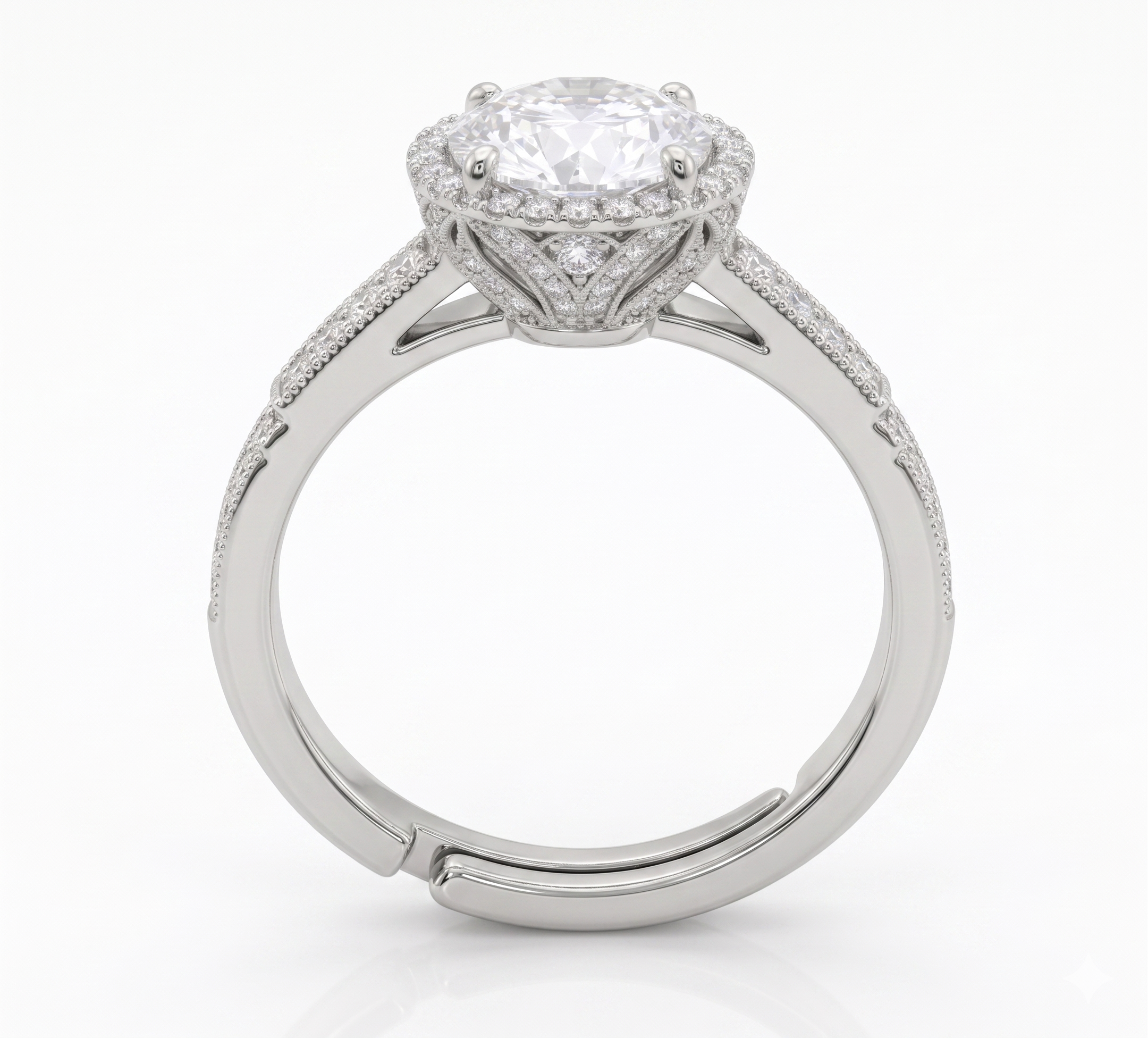 Silver Round Citadel Ring