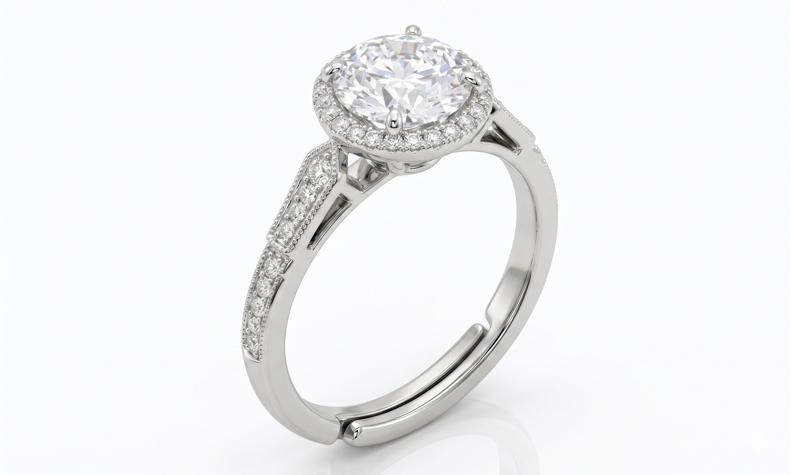Silver Round Citadel Ring