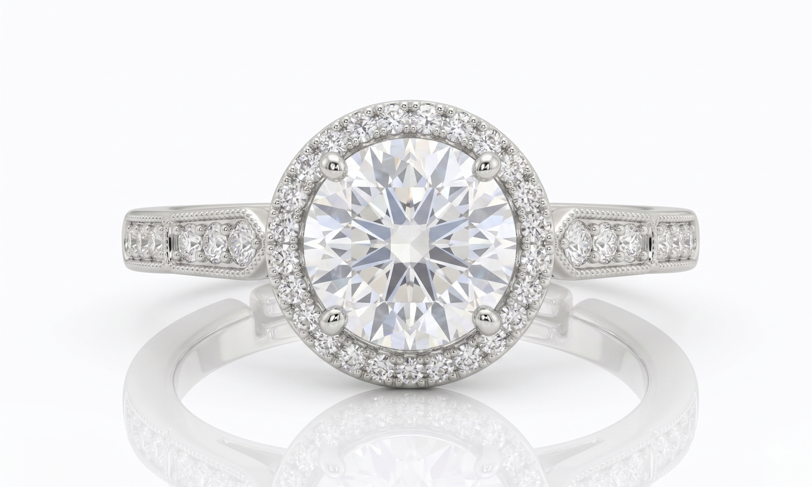 Silver Round Citadel Ring