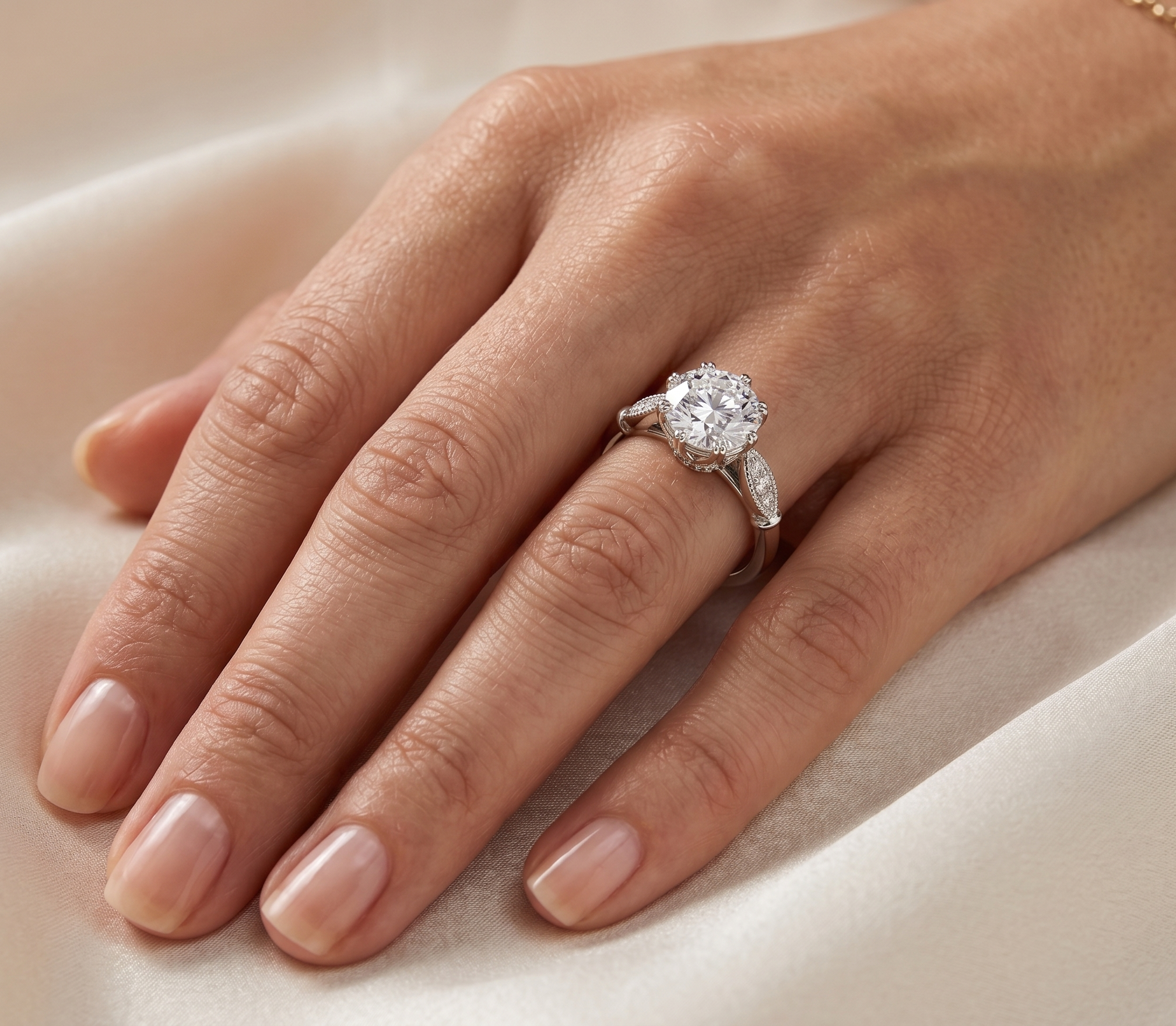 Silver Round Clove Ring