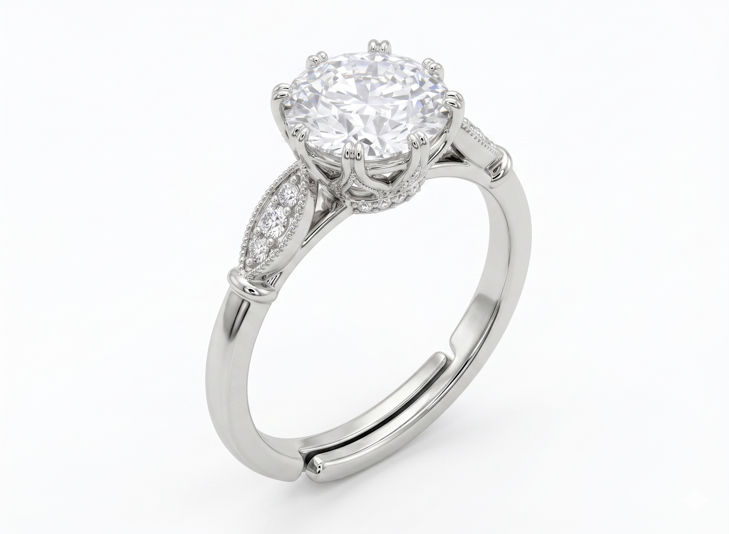Silver Round Clove Ring