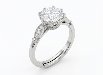Silver Round Clove Ring