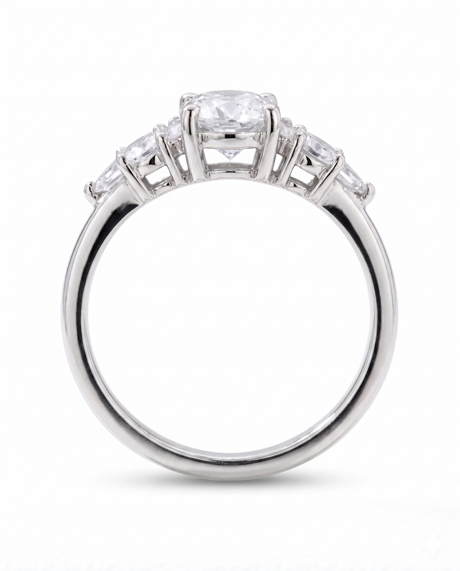 Silver Oval Botanical Cluster Ring