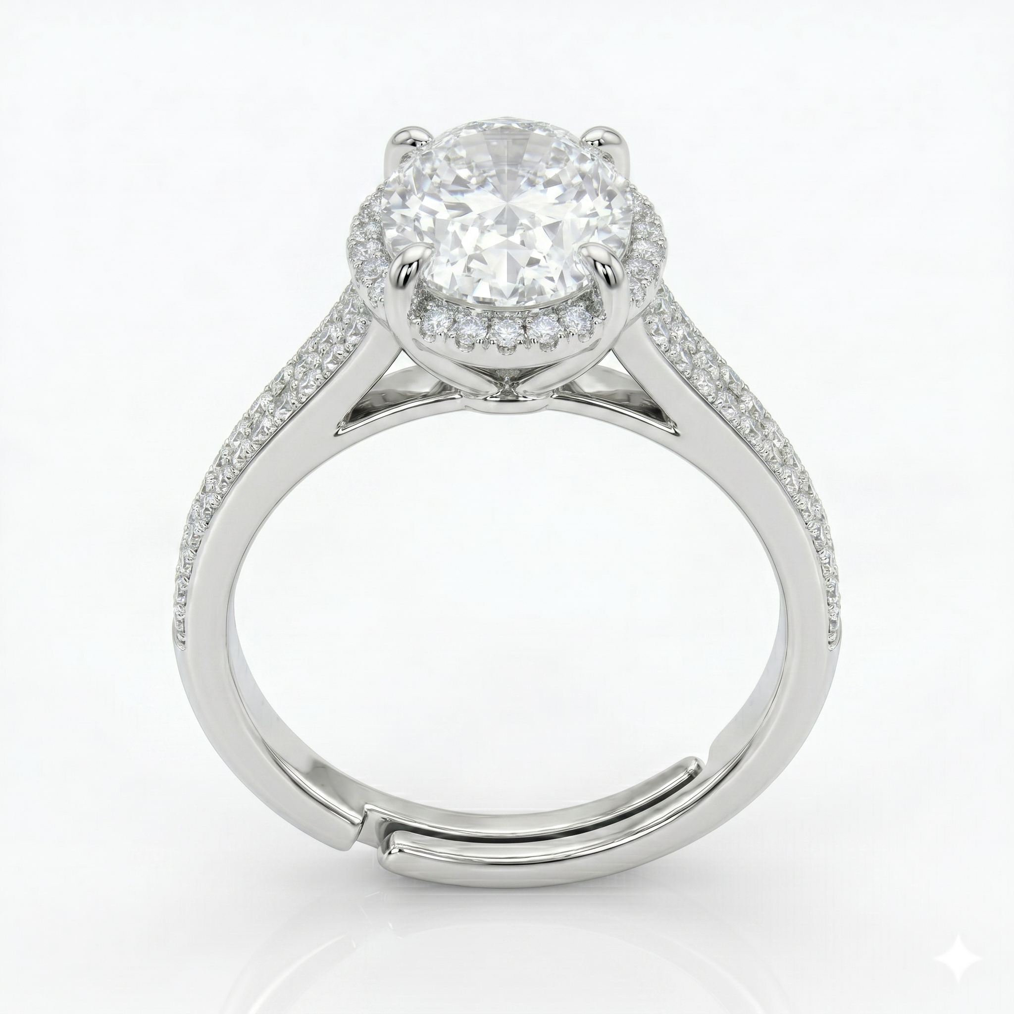 Silver Oval Raya Ring