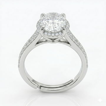 Silver Oval Raya Ring
