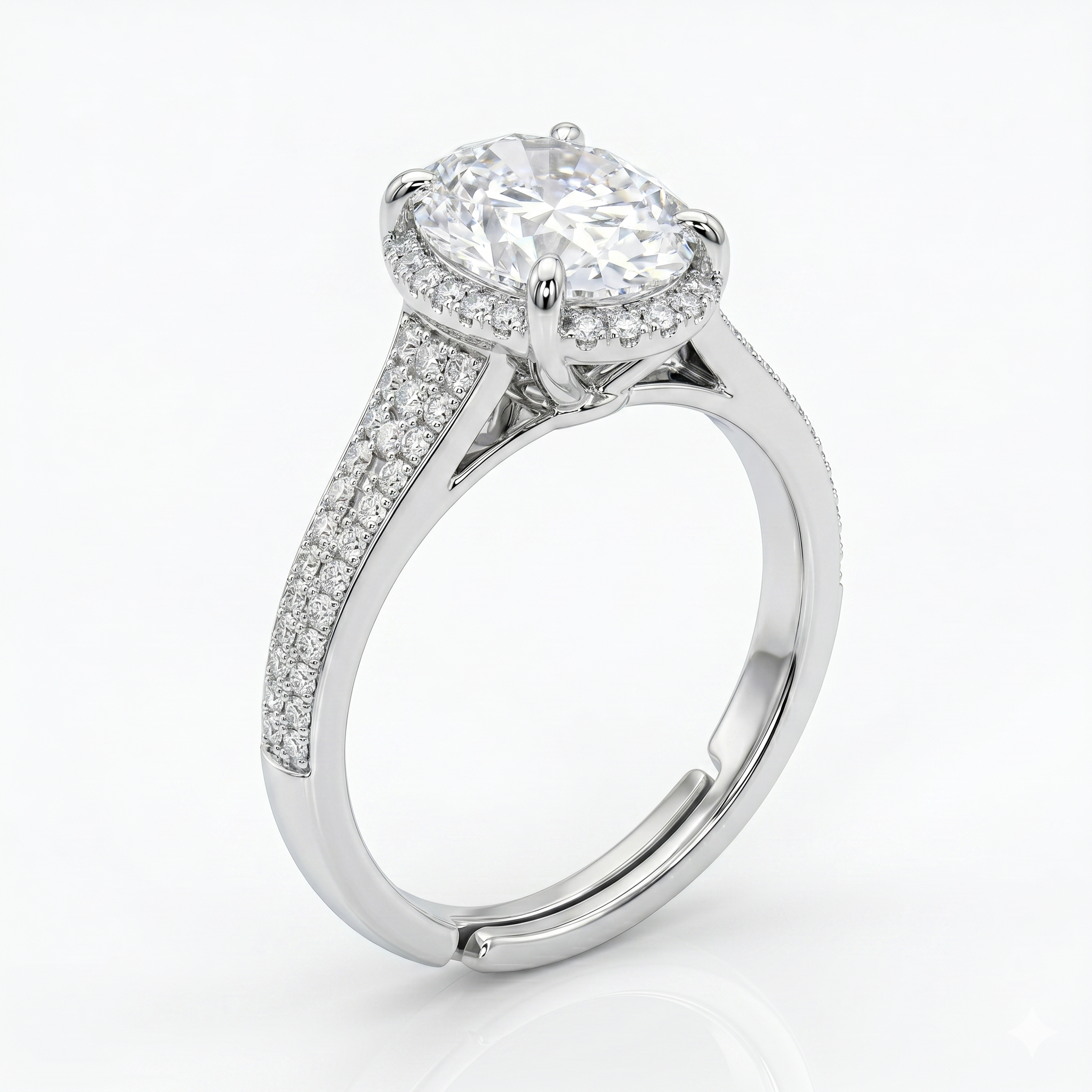 Silver Oval Raya Ring