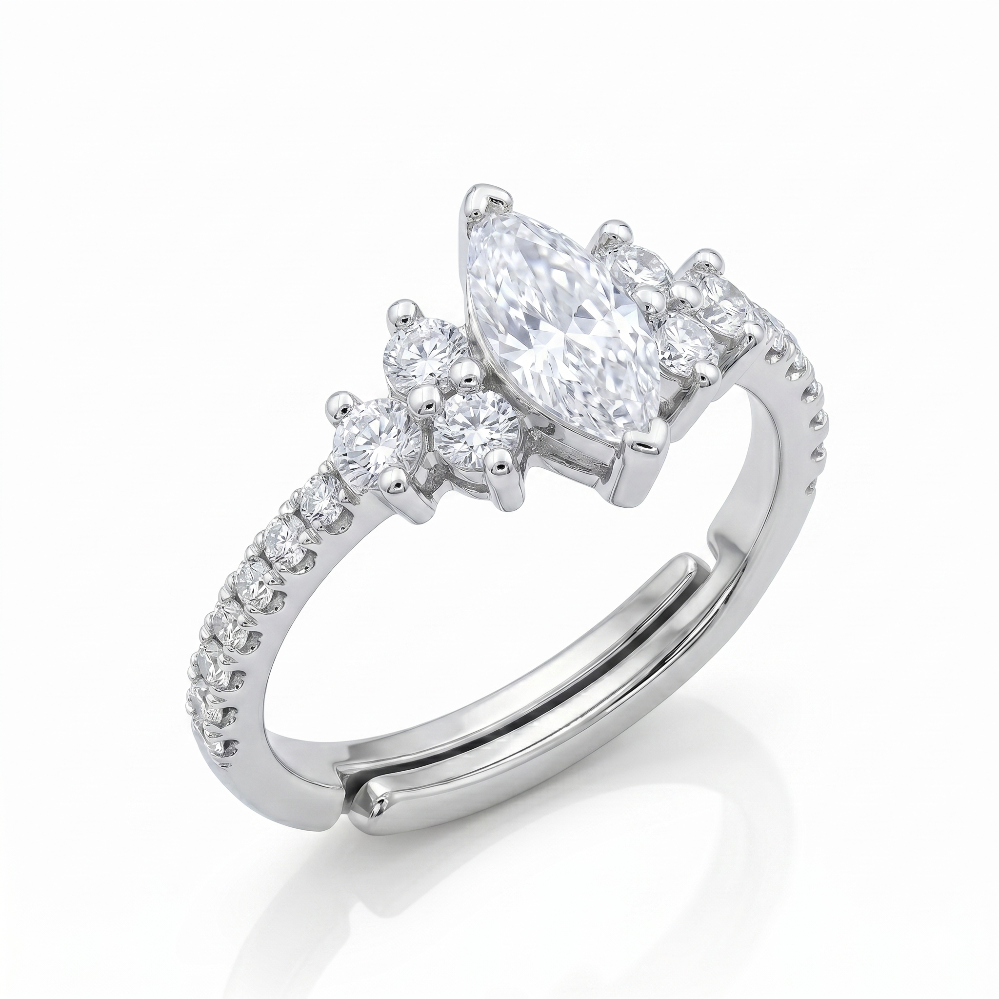 Silver Marquise Celestial Ring
