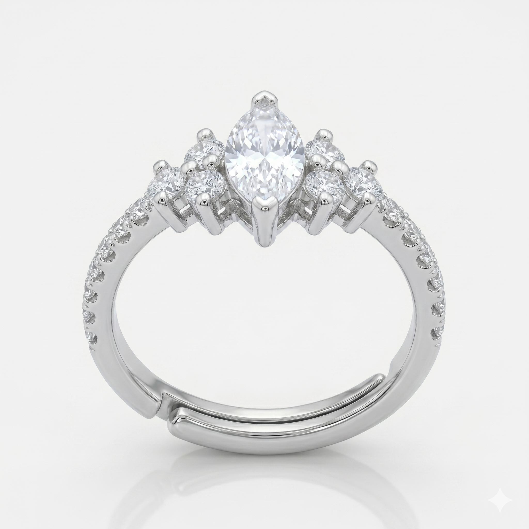 Silver Marquise Celestial Ring