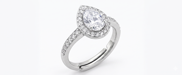 Silver Pear Luminary Ring