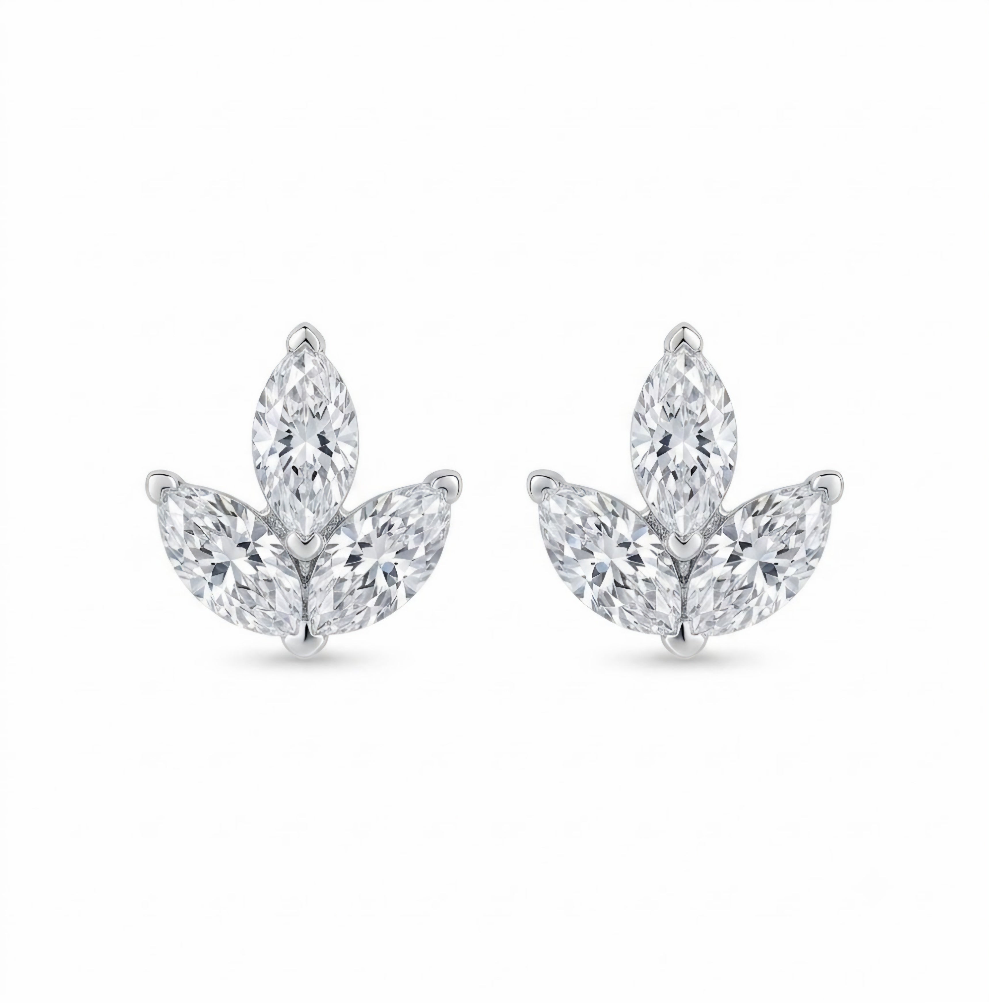Shimmering Laurel Leaf Cluster Earrings