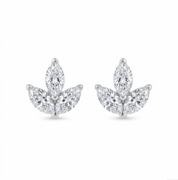 Shimmering Laurel Leaf Cluster Earrings