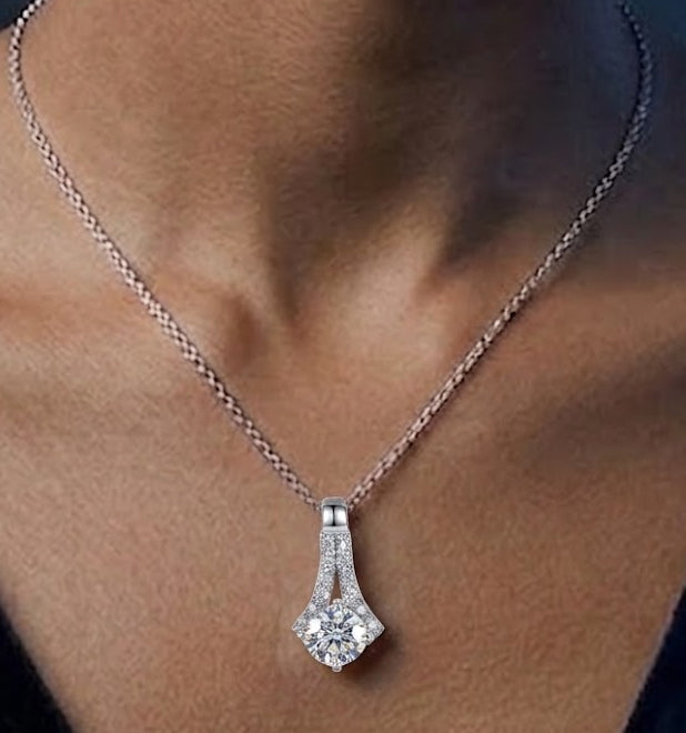 Starlight Cascade Solitaire Pendant