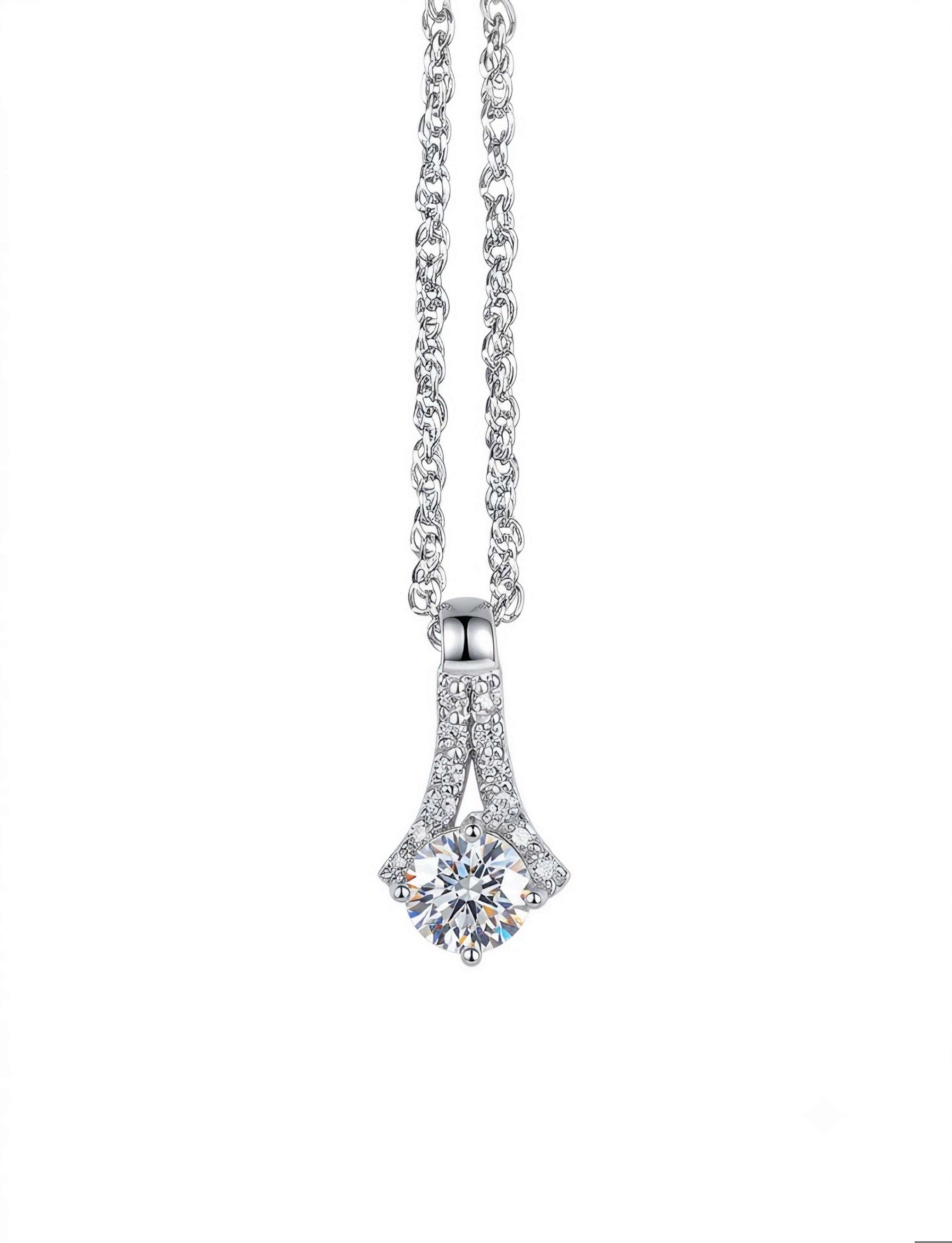 Starlight Cascade Solitaire Pendant