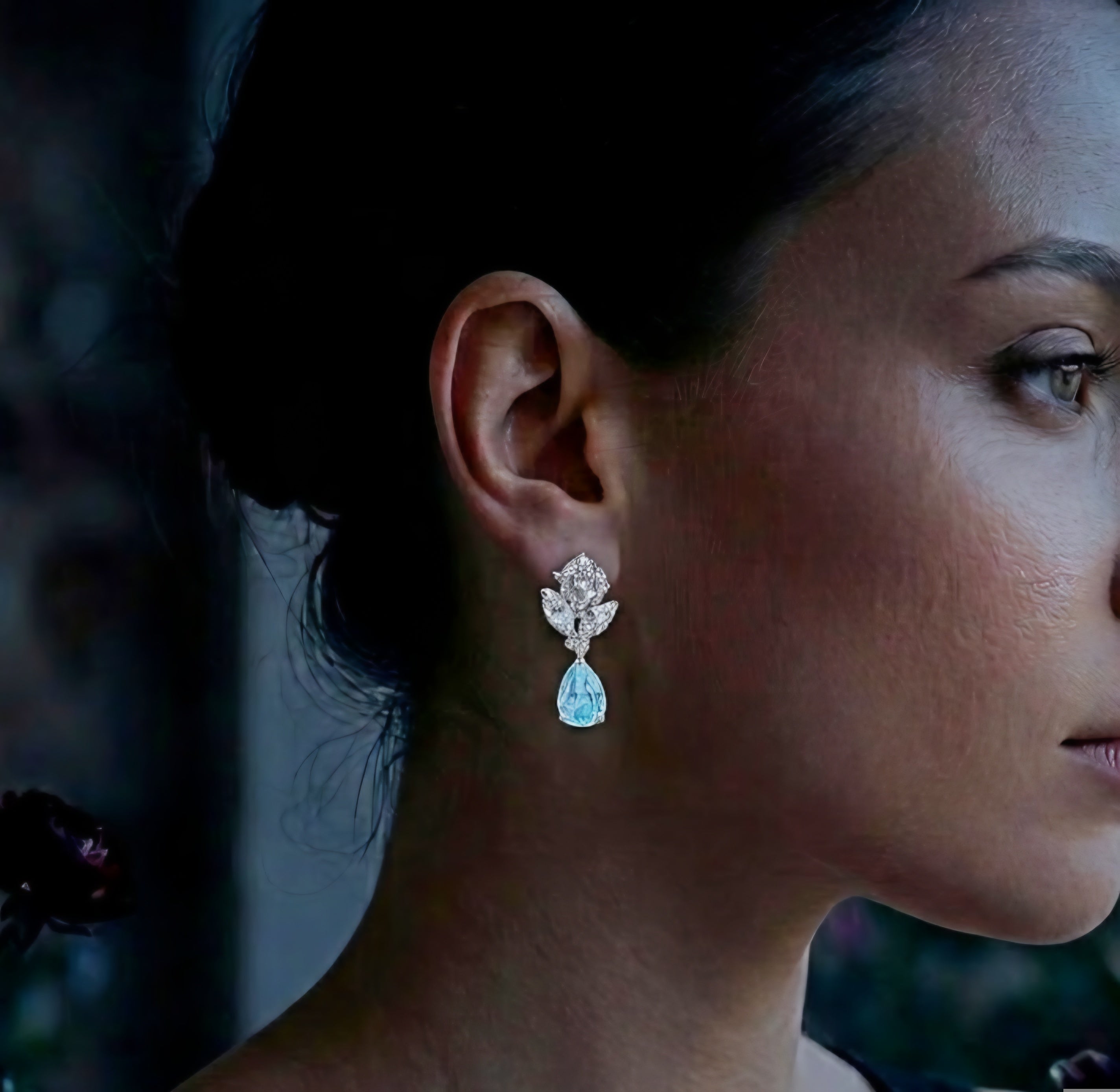 Teardrop Floral Drop Earrings